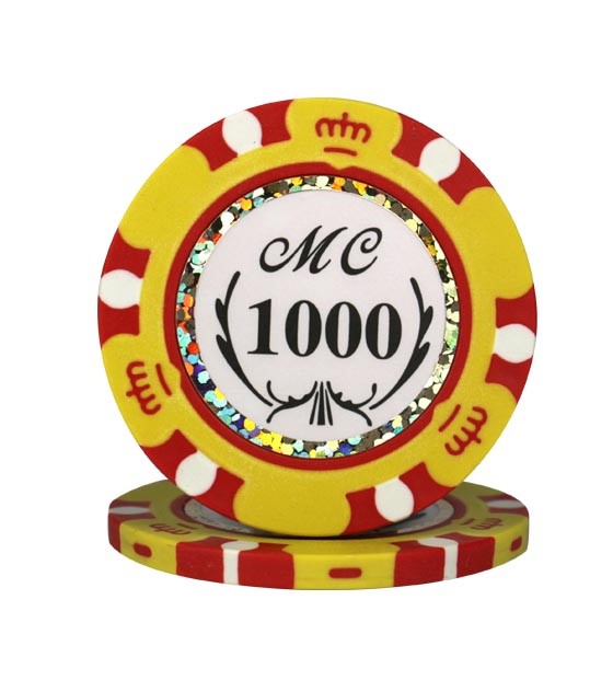 Monte Carlo clay chip yellow (1000), roll of 25