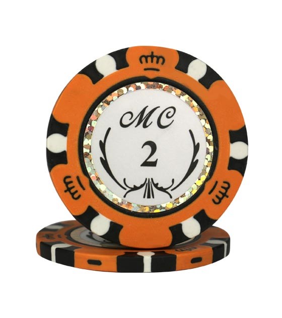 Monte Carlo clay chip orange (2), roll of 25