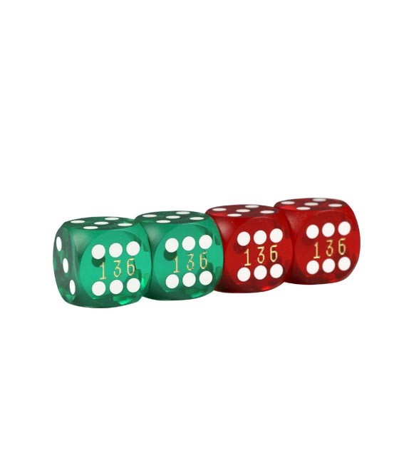 Precision Dice 14 mm set of 4 – Red/Green
