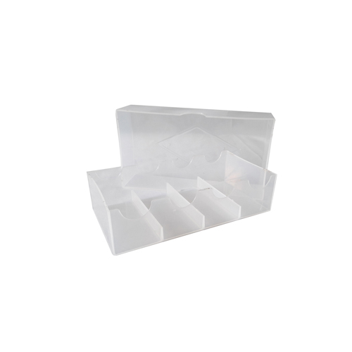 Clear tray for 100 chips with cover (25 x 4)

